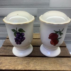 Vintage Gold-rimmed Salt and Pepper Shakers